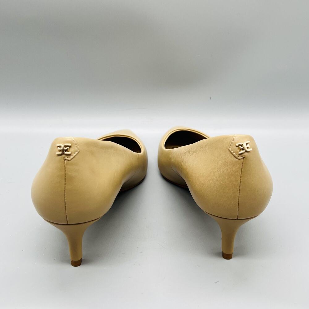 Sam Edelman Shoes Womens 8.5 Beige Leather Kitten Heel Dress Pumps Pointed Toe - Picture 6 of 10